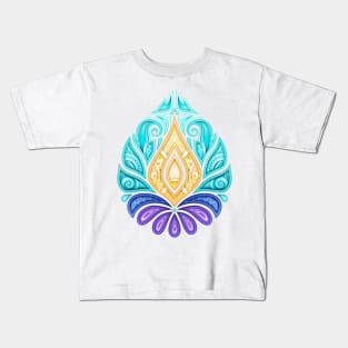 Colored Decorative Damask Design Element Kids T-Shirt